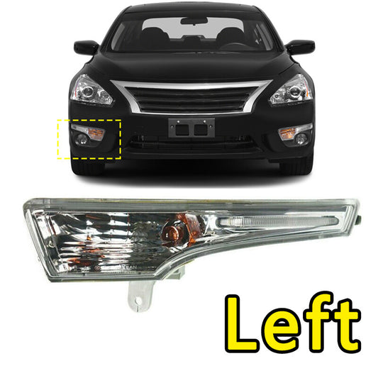 Left-hand turn signal light for Nissan Altima 2013-2014-2016 with plastic lens.