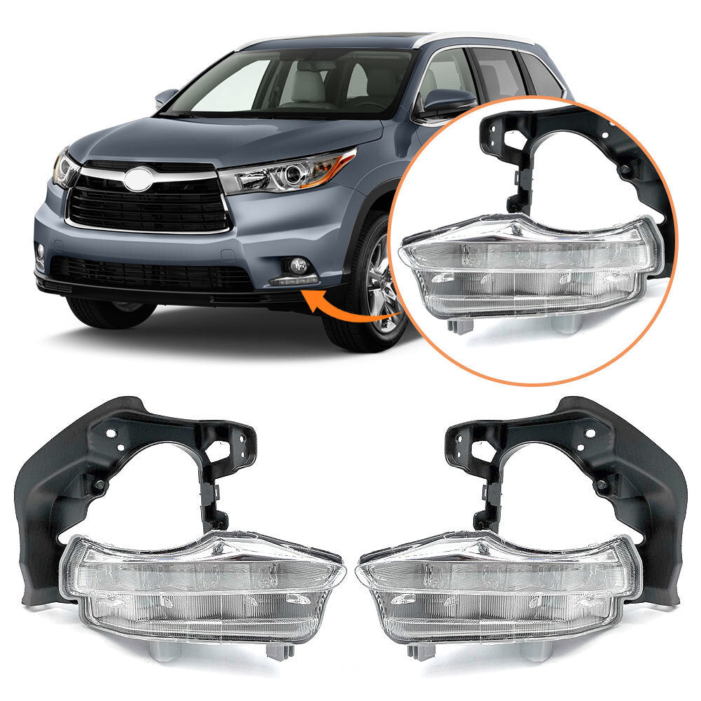 1 pair of LED daytime running lights (DRL) for 2014-2016 for Toyota Highlander (left + right).