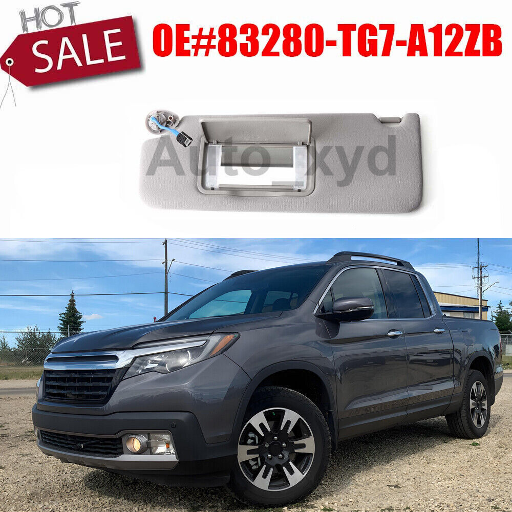 83280-TG7-A12ZB Driver with light gray left sun visor, suitable for Honda Pilot Ridgeline.