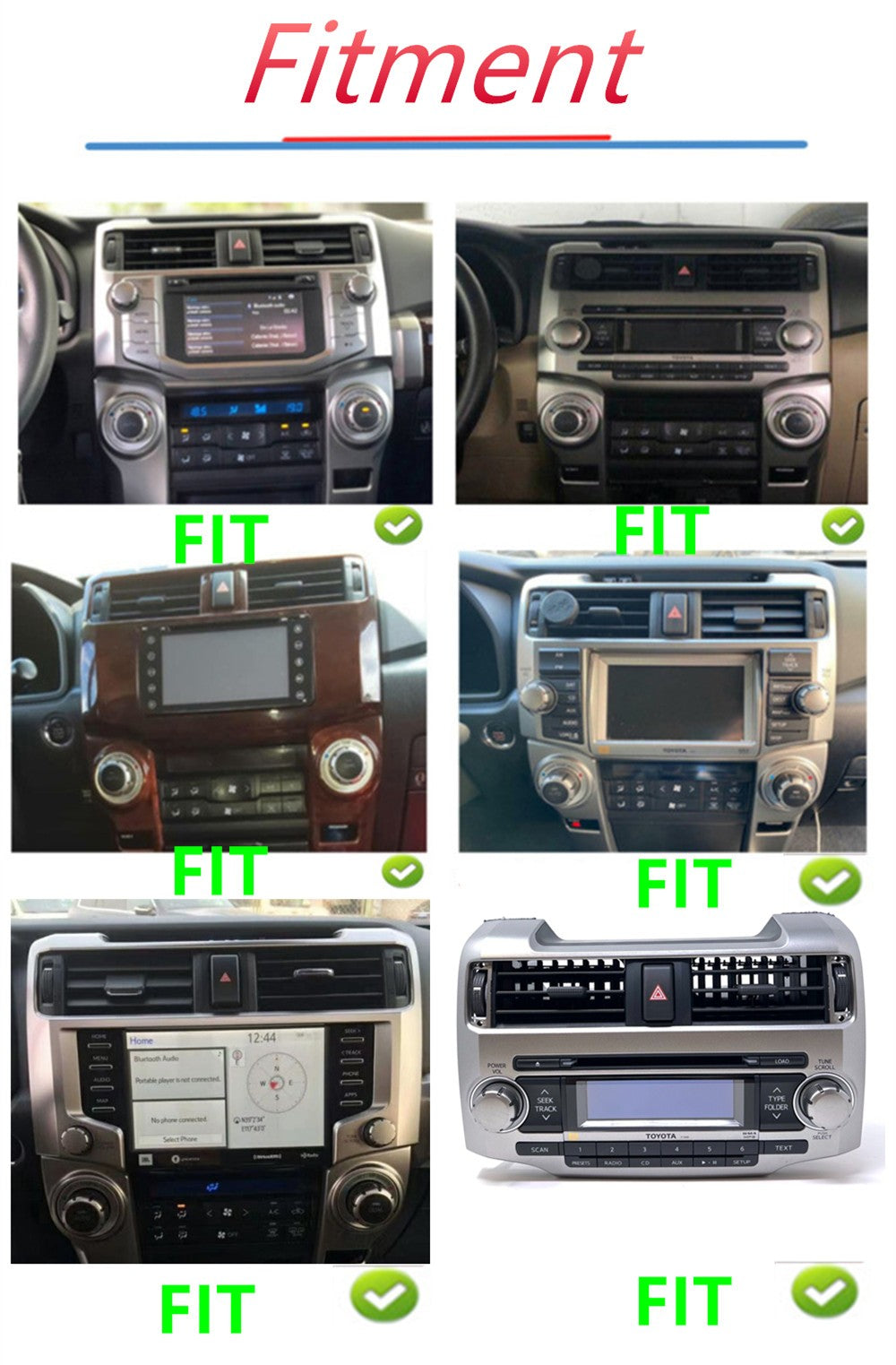 9Android 13 Support Carplay 1+16G Car Stereo GPS for Toyota for 4Runner 2010-2023