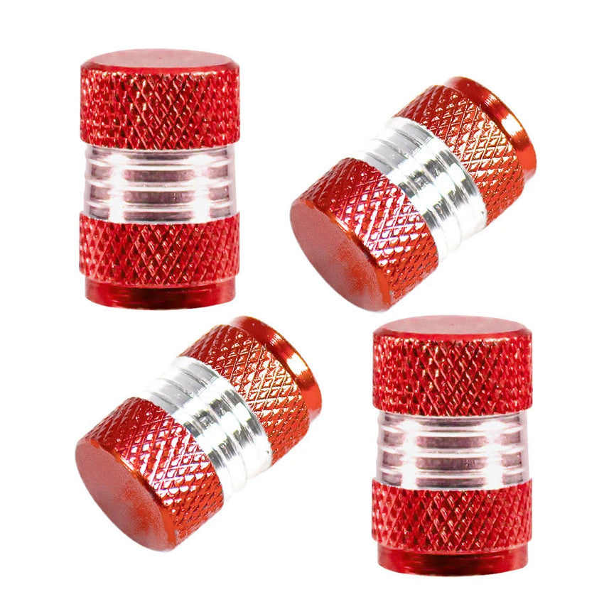metallic tire valve cover, dryer/dust cover, red and white, suitable  for ford  4-piece set.