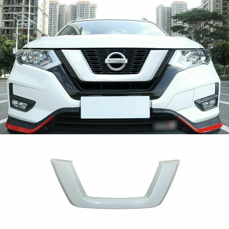 for Nissan Rogue X-Trail 2017-2020White Front Mesh Grille Grill Frame Cover Trim