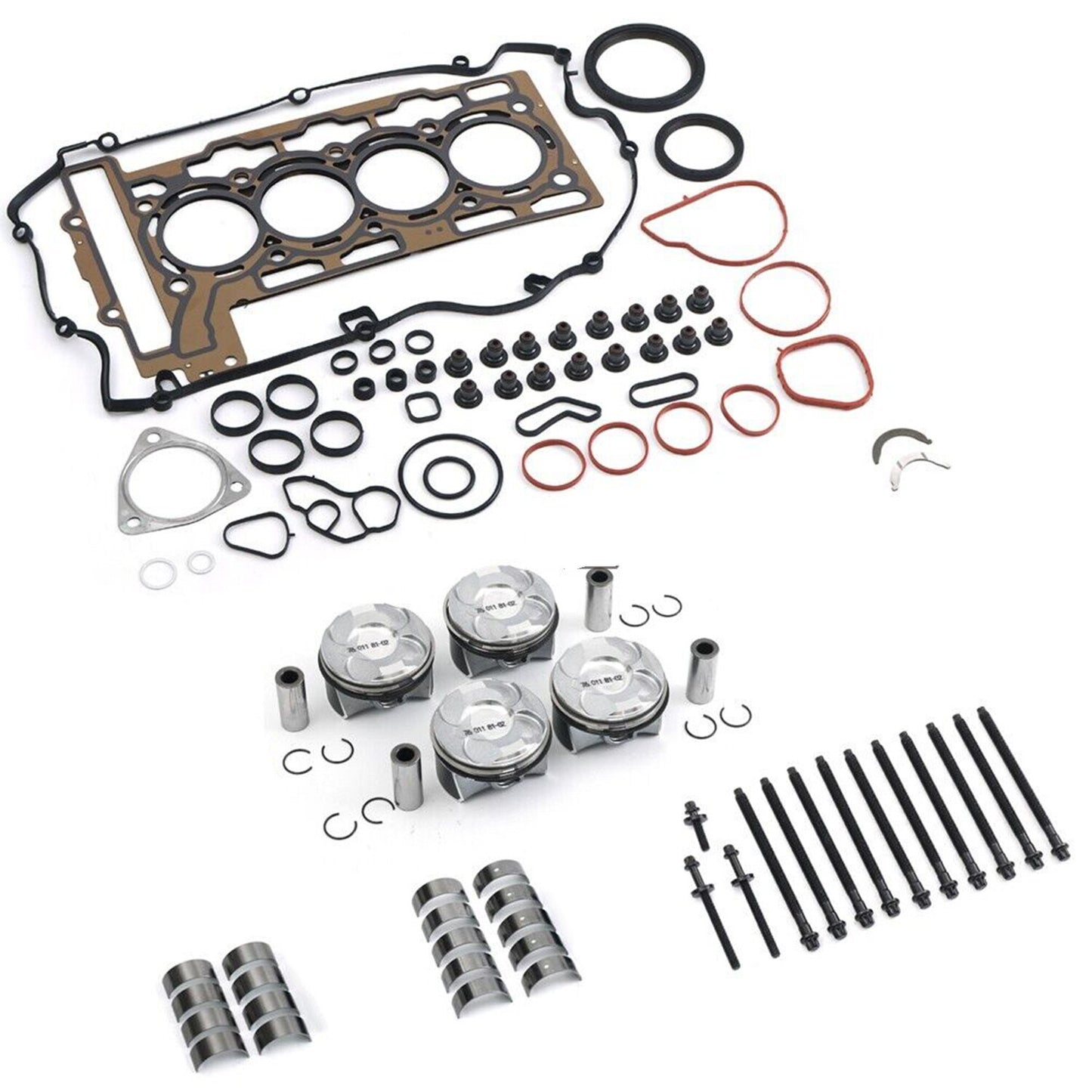 Engine Overhaul Kit - Intake Valves 11347585901 PISTON RING 11257601181 for BMW