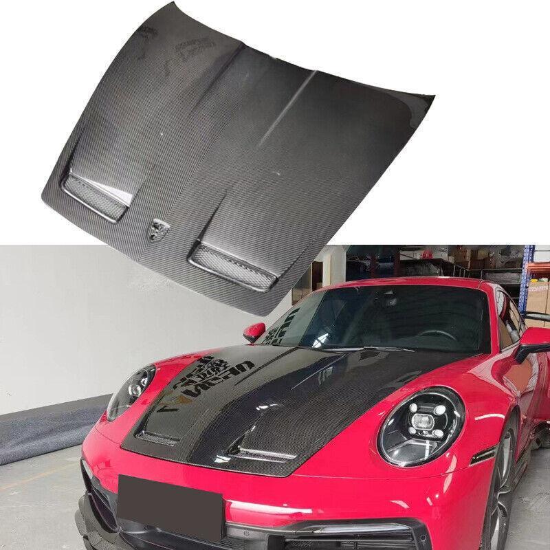 Bonnet carbon fiber engine hood panel for Porsche 911, 991, 992, and 997 Carrera.