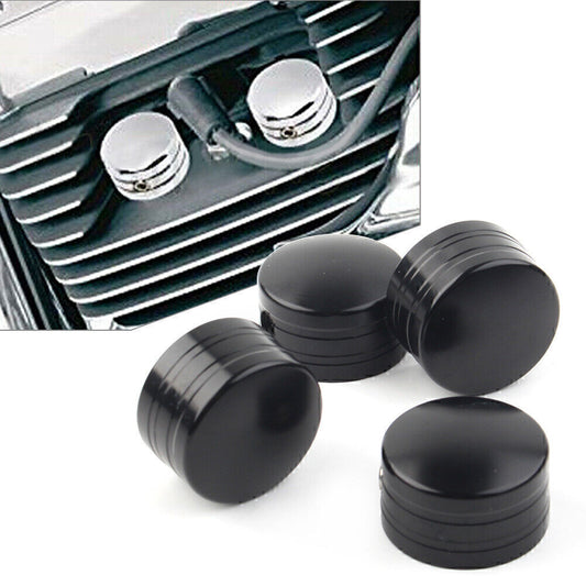 for Harley Sportster XL Twin Cam Touring Black 4x Head Bolt Spark Plug Covers