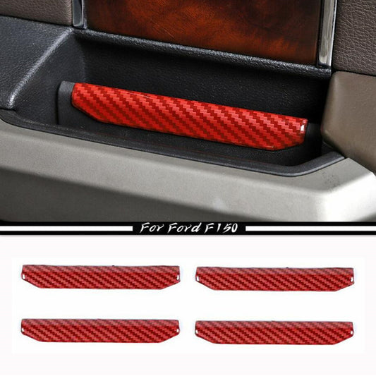 Red carbon interior door handle cover trim strip for 2015-2020 for Ford F-150/F-150