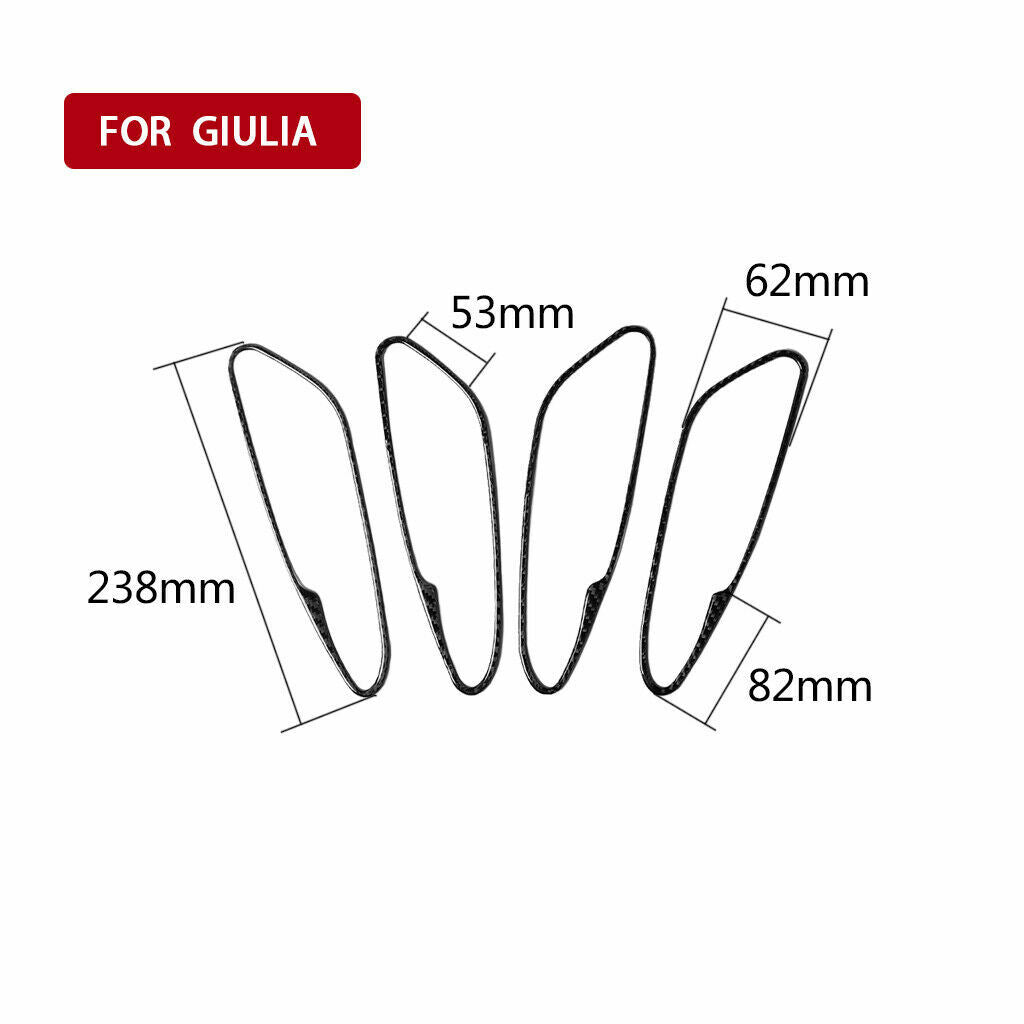 4-piece set of carbon fiber door handle trim covers for Alfa Romeo Giulia 17-20