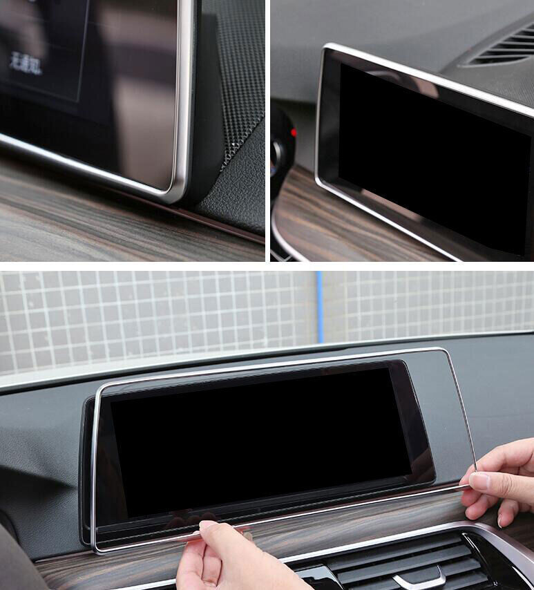 Central Console Navigation Panel Trim ABS Silver for BMW 5 Series G30 2018-2022