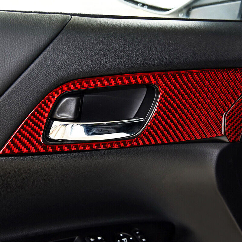 carbon fiber interior door handle cover trim for Honda Accord 2014-17