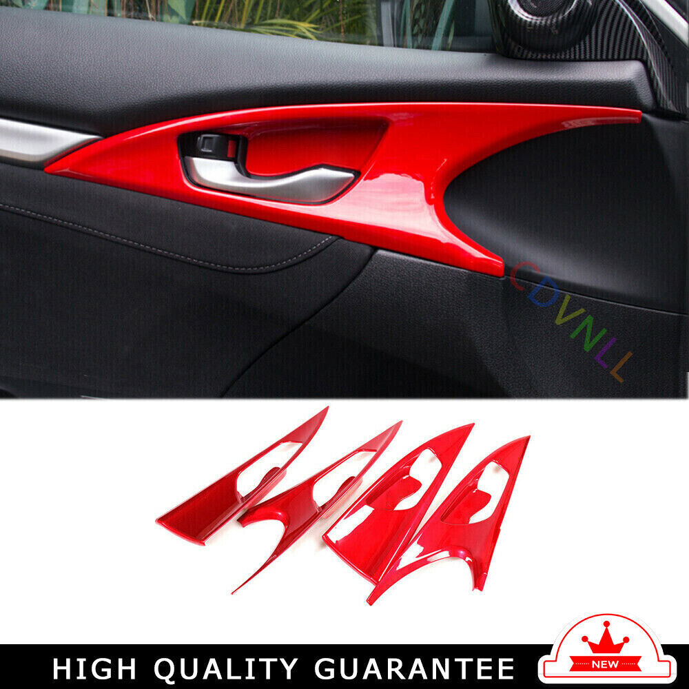 Inner Door Handle Bowl Cover Trim 4 Fit for Honda for Civic 10th 16-2021 Bright Red