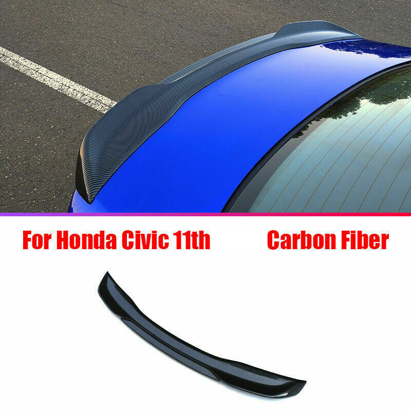 for Honda for Civic 2022-2023 Sedan Carbon ABS Rear Spoiler Trunk Lip Wing Bar Cover