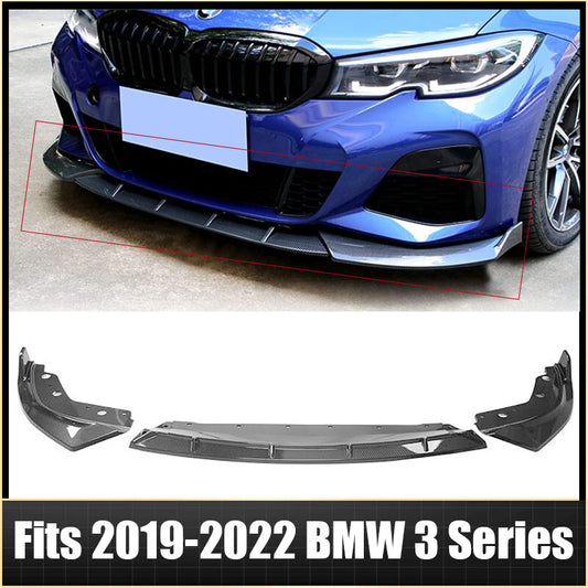 Carbon Fiber Style Front Bumper Lip Fits for BMW 3-Series M-Sport M340i 2019-2022