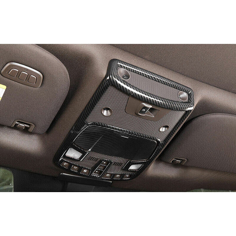 for Ford F-150 2015-2020 Carbon fiber Car Front Reading Light Lamp Cover Trim 3x