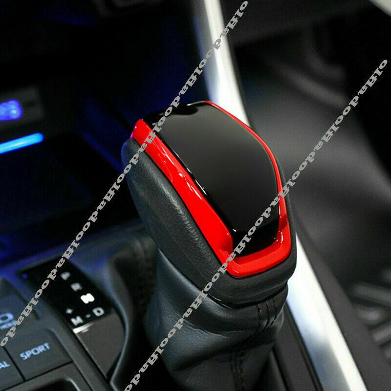 1X Red/Black Center Console Gear Shift Knob Trim for Toyota Highlander 2020-2023