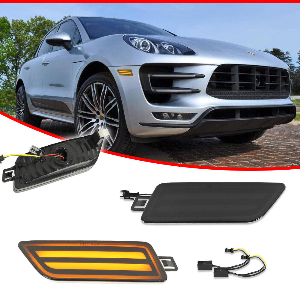 Suitable for 14-24 for Porsche Macan 95B Amber LED Smoke Turn Signal Side Marker Lights