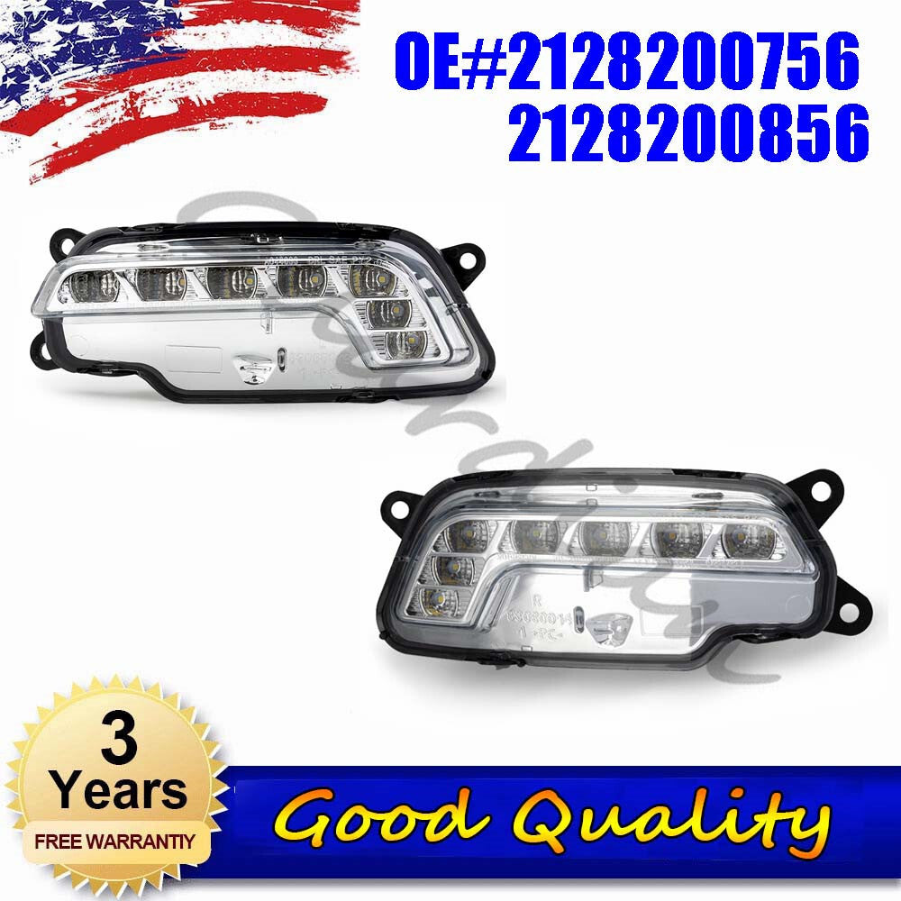 A pair of LH and right-hand LED daytime running lights, 10-16mm, suitable for Mercedes W212 E350 E63 AMG.