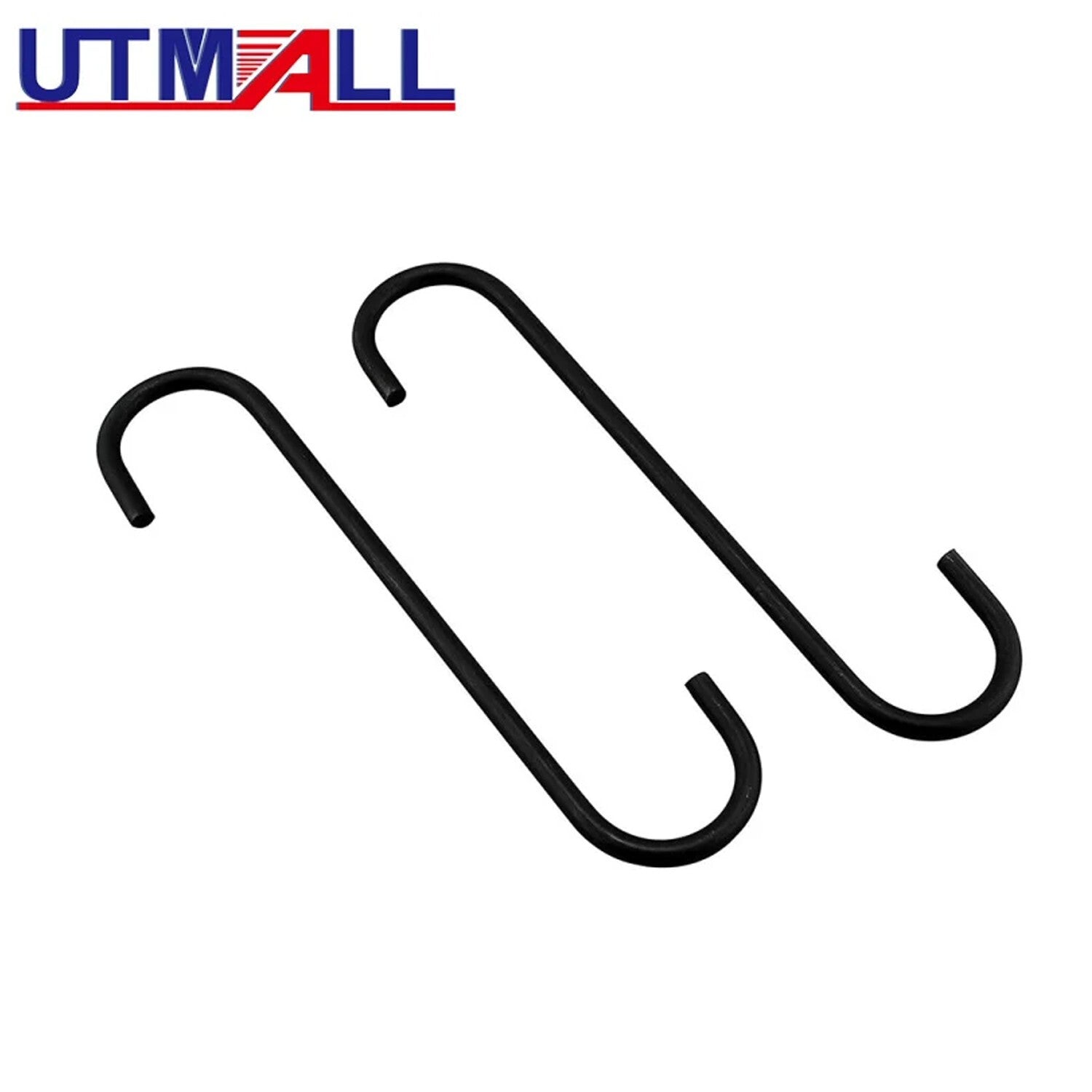 Two steel brake caliper hooks for suspension shaft brake bearings