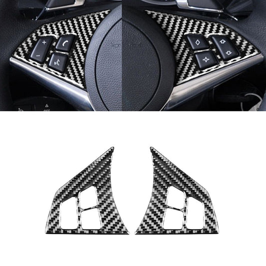 2X Carbon Fiber Steering Wheel Trim for BMW 6 Series E63 E64 2004-2010