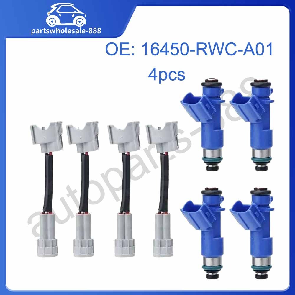 16450-RWC-A01 4X Fuel Injector 410cc, suitable for Honda for Civic , for Acura for RDX , RSX, K20, K24, B16