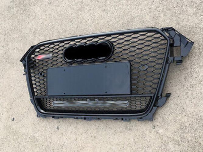 Suitable for Audi B8.5 A4 S4 2013 - 2016 RS4 with black mesh grille and honeycomb grill.