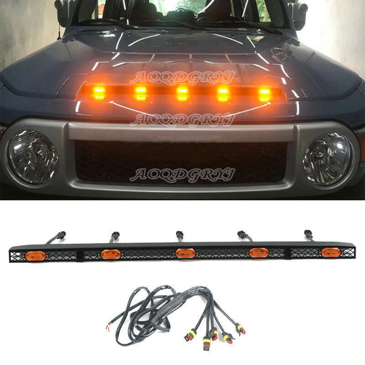 for Toyota FJ Cruiser 2007-2021 LED Vehicles Bonnet Hood Light Bars Decor 5 LED
