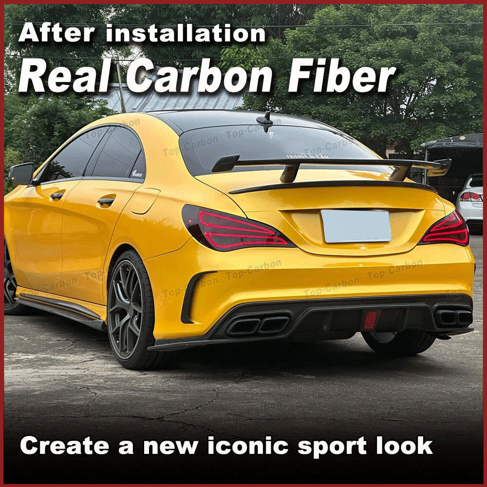 for Benz C117 CLA250 CLA45 2013-19 REAL Carbon Rear Trunk Spoiler Boot Wing Lip