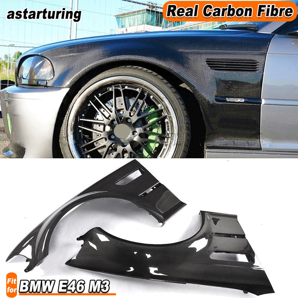 for BMW E46 M3 1998-05 Carbon Fiber Exterior Side Fender Vents Panels Trim Cover