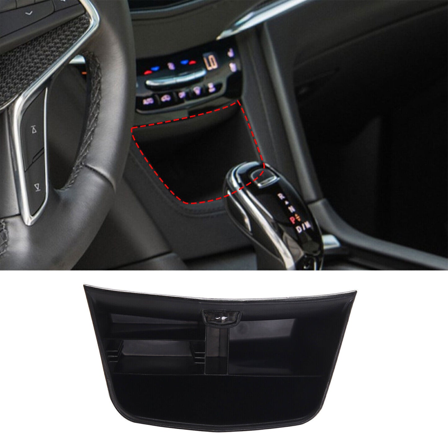 Matte Black Inner Central Storage Container Box Tray for Cadillac XT5 2017-2024