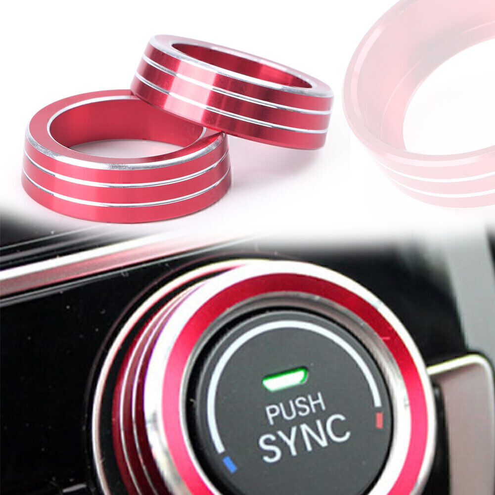 2 x Red AC Air-condition Control Switch Cover Ring For Fit for Honda for Civic 2016-2017