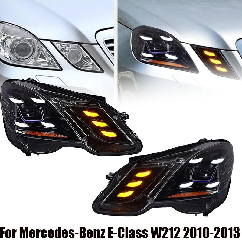 Pair of LED headlights with projector for Mercedes-Benz E-Class W212 2010-2013.