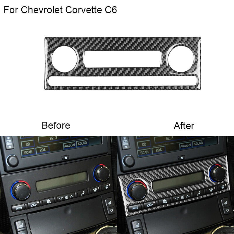 for Chevrolet for Corvette C6 Carbon Fiber Air Conditioner Switch Button Cover Trim