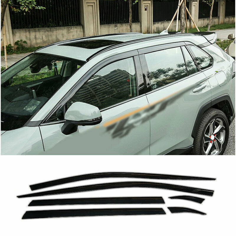 for Toyota RAV4 19-23 Black Window Visor Vent Shade Sun/Rain Guard Cover Trim 6x