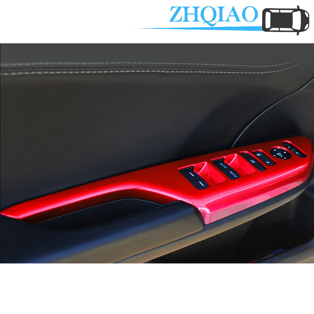 4X ABS Red Glass Window Lifting Panel Decoration for Honda for Civic 10th 2016-2020