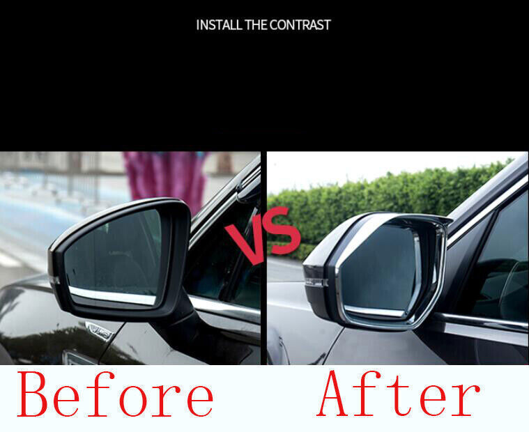 for Volkswagen Atlas 18-2023 ABS Chrome Rear View Mirror Rain Eyebrow Frame Trim