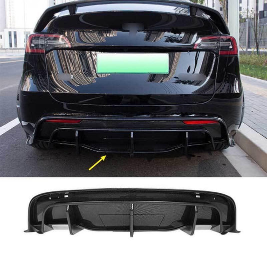 for Tesla for Model Y 2020-2023 Carbon Fiber Rear Bumper Lip Diffuser Board Spoiler