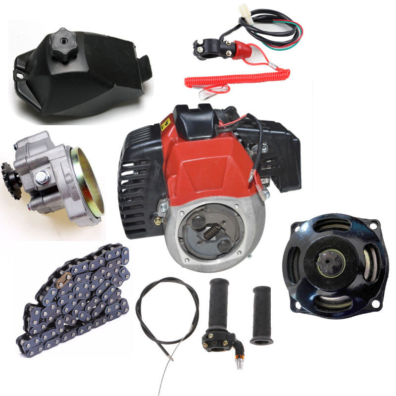 50cc 49cc 2-stroke engine motor kit with gearbox for gas-powered scooter, pocket bike, all-terrain vehicle