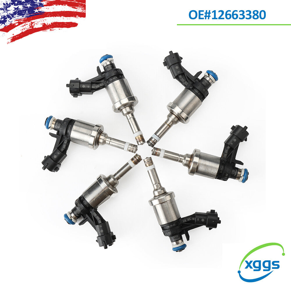set of fuel injectors, 612663380, is suitable for Chevrolet Traverse, for Buick Enclave, and for GMC 3.6L engines. (12-17-)