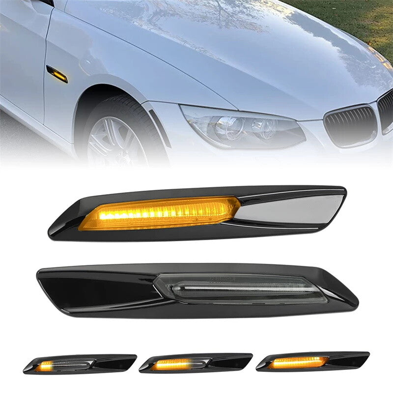 2x for BMW 1 3 5 Series Smoke F10 Style Sequential Amber LED Side Marker Light