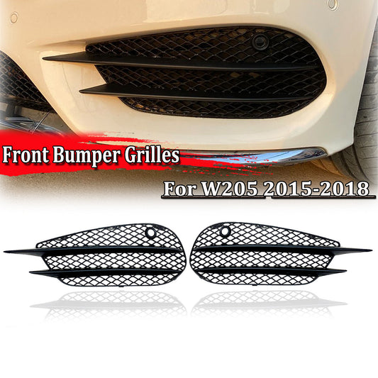 Pair Air Vent Bumper Fog Light Grill Cover for Mercedes-Benz W205 C43 15-18