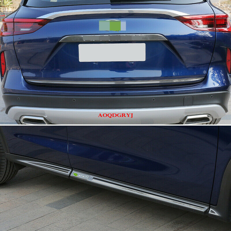 8p for Infiniti QX50 2019-24 Carbon steel Rear Trunk+Side Door Body Molding Trim