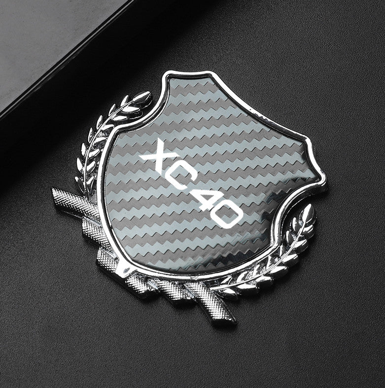 Carbon fiber black and red car keychain/key ring with horseshoe buckle for Audi A3
