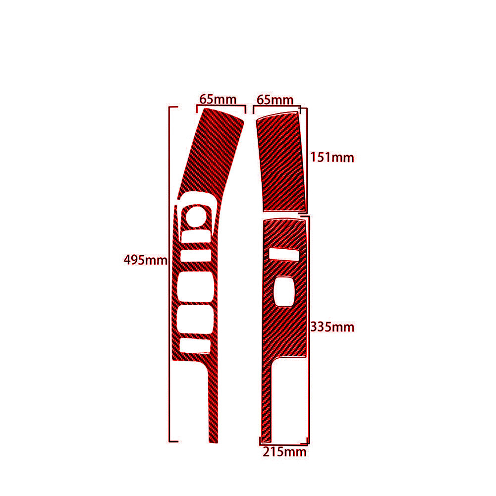 Red Carbon Fiber Front Door Window control Trim For Silverado for GMC for SIERRA 2014-18