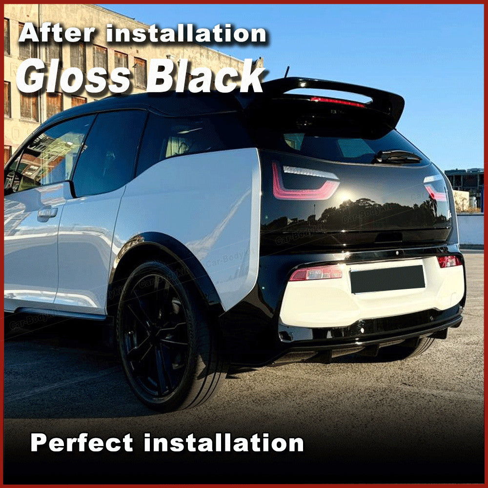 for BMW i3 i3s I01 Hatchback 18-20 Gloss Black Rear Bumper Diffuser Lip Spoiler