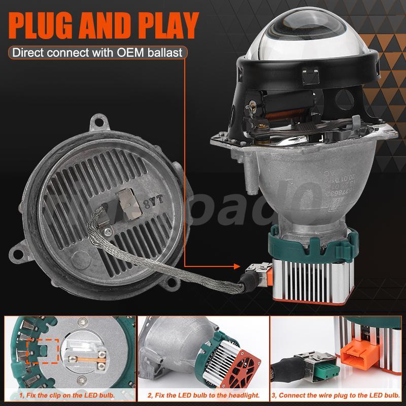 2X LED Headlight Bulbs D3S D3R 100W 6000K Super White HID Xenon Conversion Kit