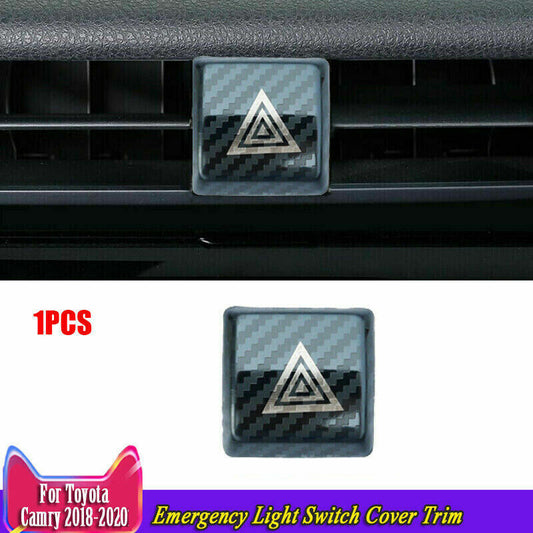 for Toyota for Camry 2018-2020 Carbon Fiber Steel Emergency Light Switch Cover Trim