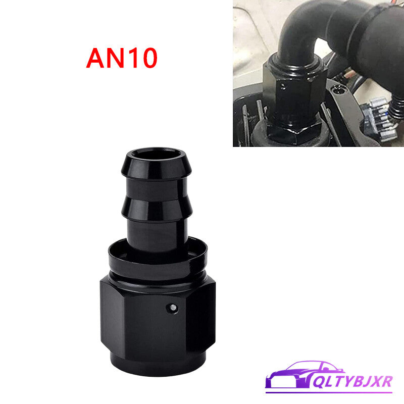 10AN AN10 Straight Push-On Hose End fittings/Adapters Push Lock Barb Black