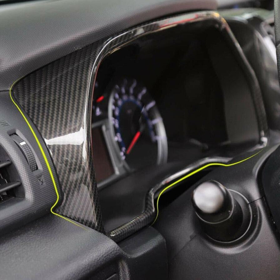 Carbon fiber dashboard frame cover trim for Toyota 4Runner 2010 - 2023
