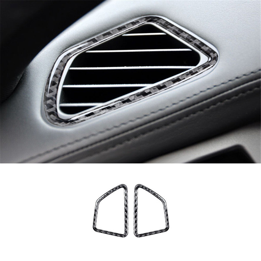 2Pcs Carbon Fiber Defogger Vent Frame Cover Trim for BMW X5 E70 X6 E71 2008-2013