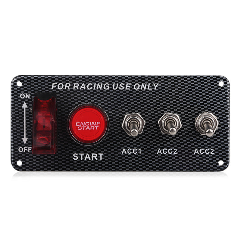 12V Car Race Ignition Engine Start Push Button Carbon Fiber Switch Panel Toggle