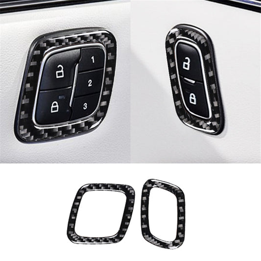 for Ford for Mustang Mach-E 2021-2022 2Pcs Door Lock Button Frame Panel Trim Cover